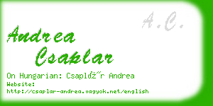 andrea csaplar business card